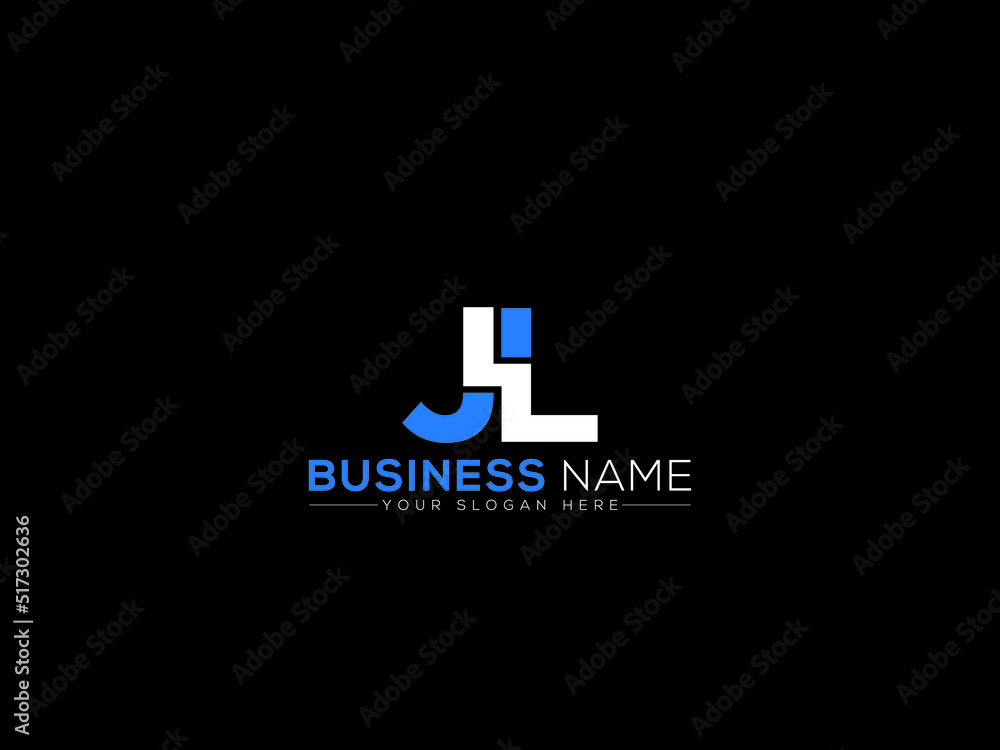 Alphabet JL Logo Letter, Creative Jl lj Logo Icon Vector Art With