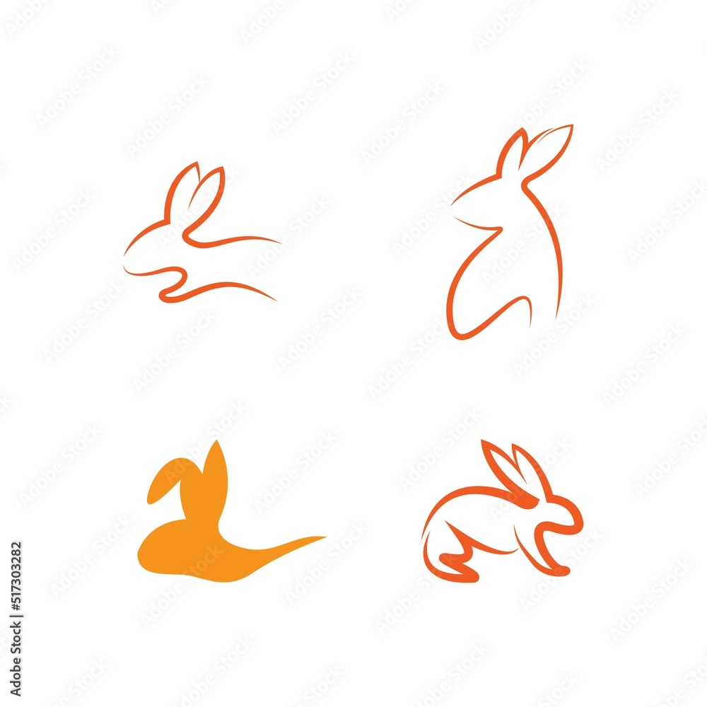 Obraz premium simple and elegant rabbit logo vector template
