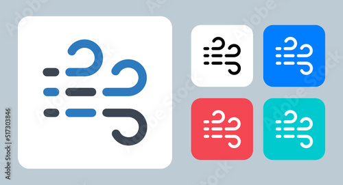 Wind icon - vector illustration . Wind, Windy, Storm, Air, Weather, Forecast, Turbine, Breeze, Blowing, blow, line, outline, flat, icons .