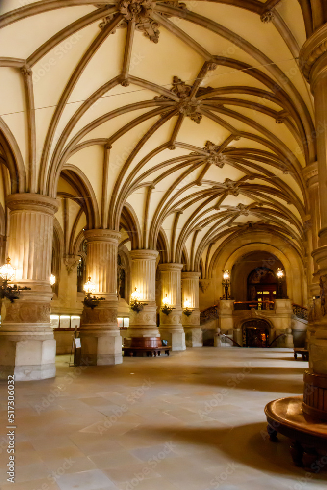 Interior of Hamburg city hall or Rathaus in Hamburg, Germany