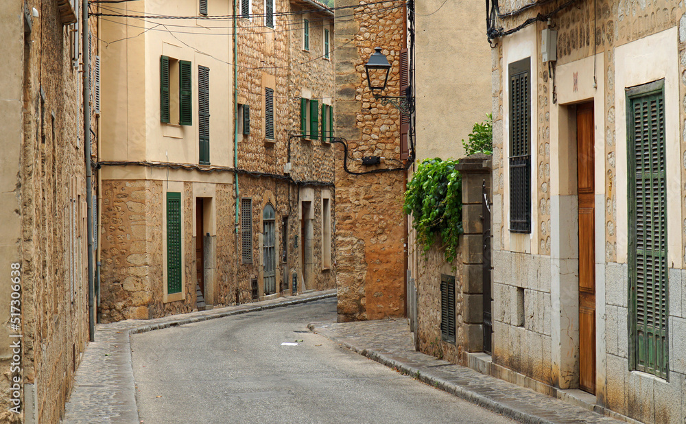 Narrow streets of Soller Mallorca Spain