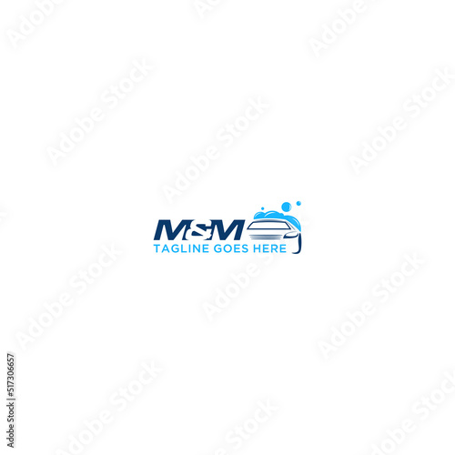 M and M Initial Wash Logo Sign Design