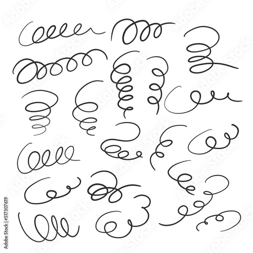 messy pen scribbles hand drawn set