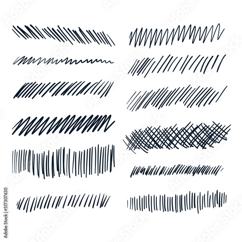 set of abstract pen sribbles