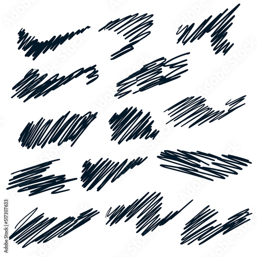hand drawn sribbles big set