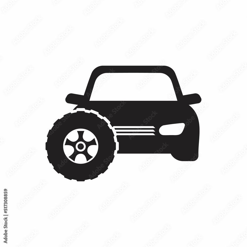 Car with Spare Tire symbol design. Can be used for web and mobile