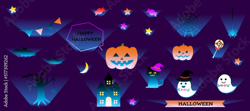 かわいいハロウィン素材セット(ホログラム)