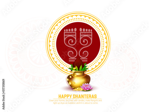Happy Dhanteras, Gold coin in pot for Dhanteras celebration on Happy Diwali light festival of India photo