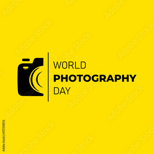 world photography day, perfect design with lens, vector illustration and text.