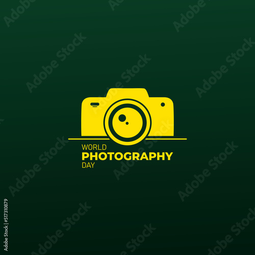 world photography day, perfect design with lens, vector illustration and text.