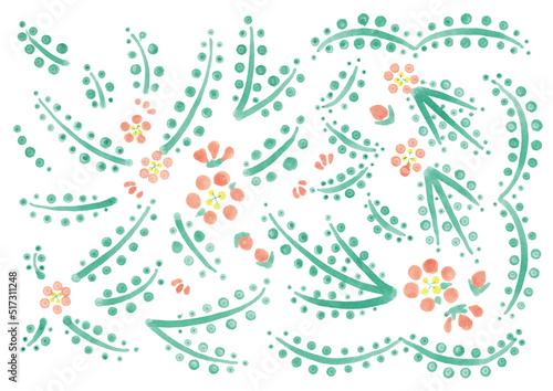 手描きの葉モチーフ