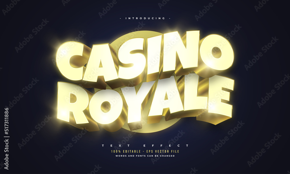 Luxury Gold Casino Royale Text Style with 3D Effect