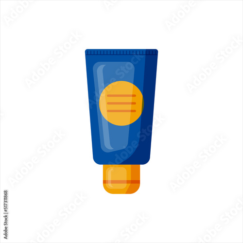 Medical bottle with label. Flat vector illustration.
