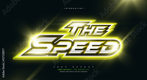 Editable Text Effect in E-sport Style. White and Yellow E-sport Text Effect