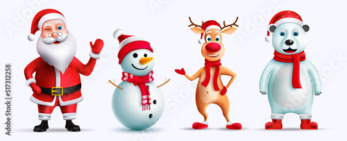 Obraz na płótnie Christmas characters vector set design