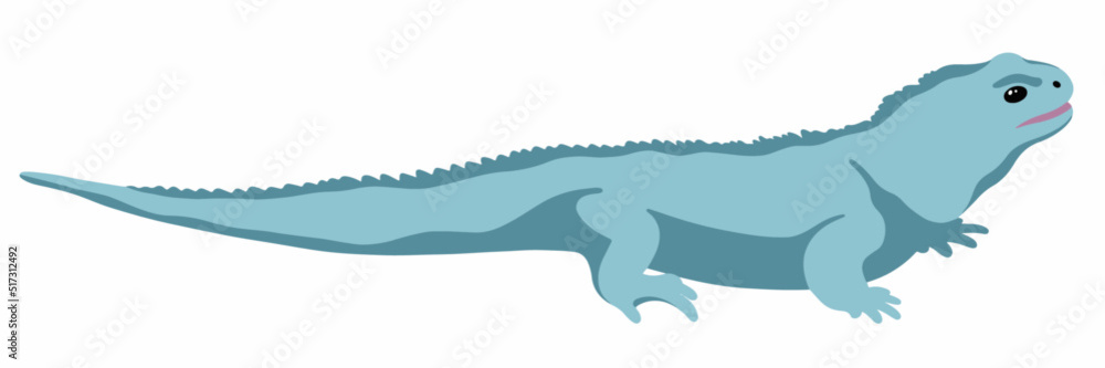 Naklejka premium tuatara vector cartoon illustration on white background 