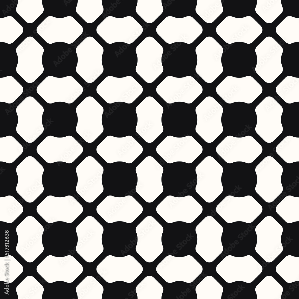 Naklejka premium Vector Geometric Seamless Monochrome Pattern