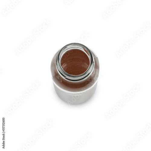 Cocoa bottle isolated on white background with clipping path.