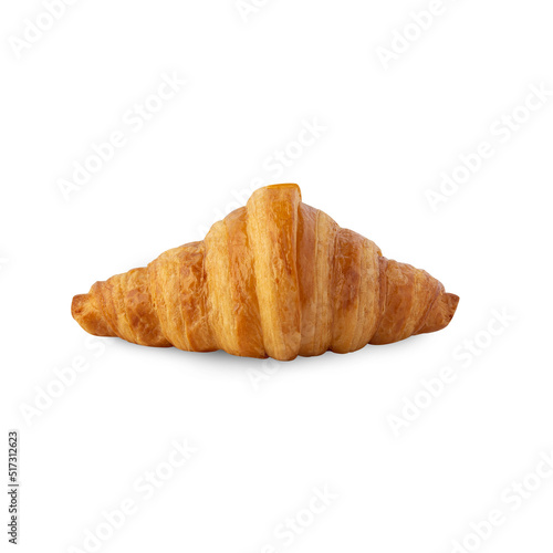 Croissant isolated on white background with clipping path.