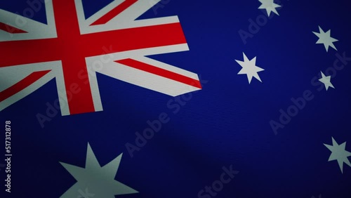 Waving flag of Australia in slow motion. Seamless loop. Ultra realistic 3D render. [ProRes - UHD 4K]