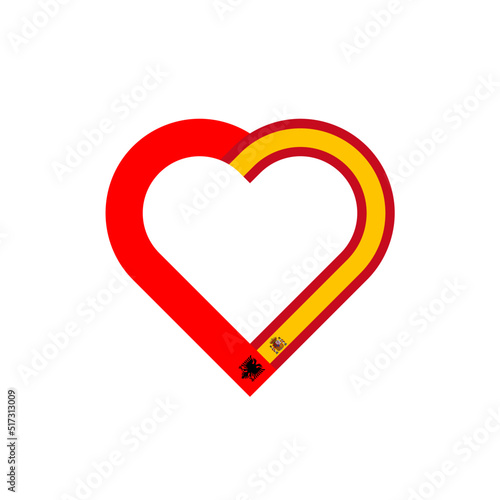 Free Download unity concept. heart ribbon icon of albania and spain flags. vector illustration isolated on white background - GFXLoad