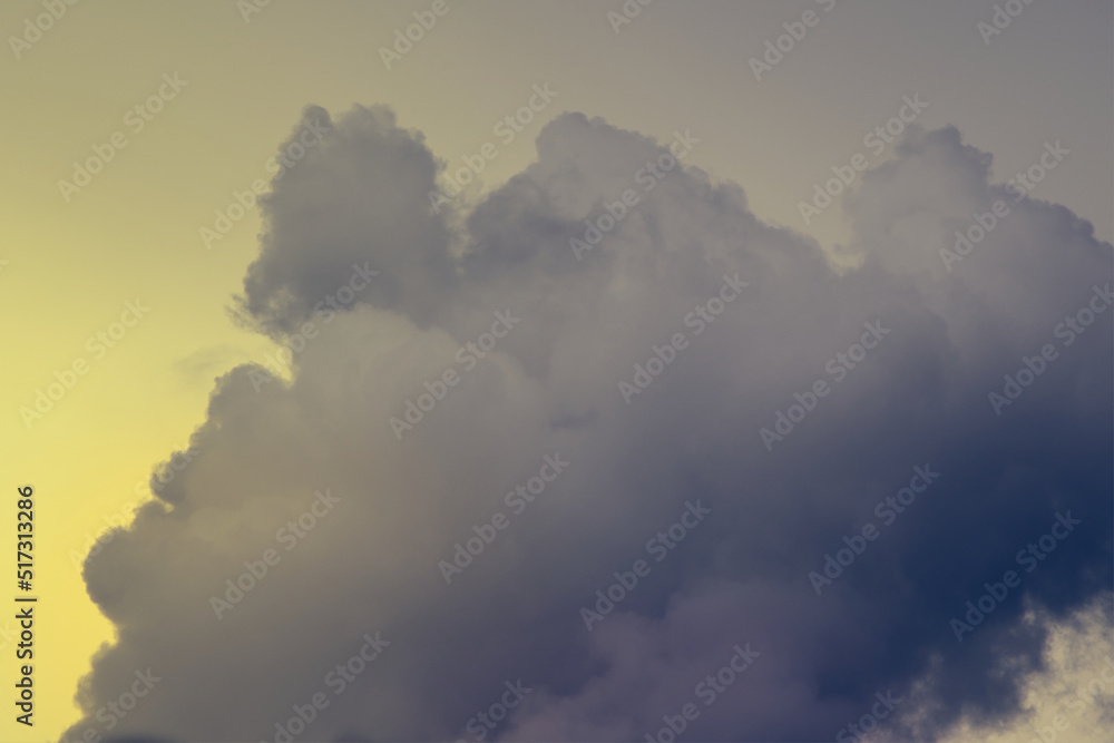 Clouds and sky. Twilight time. Low key photo