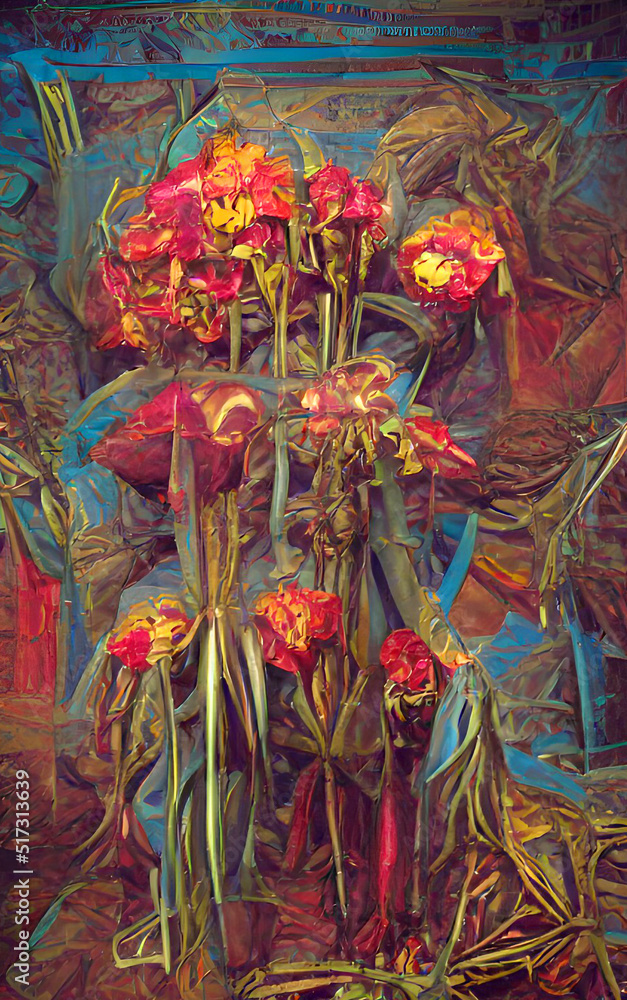 Fototapeta premium decoration with multicolored flowers