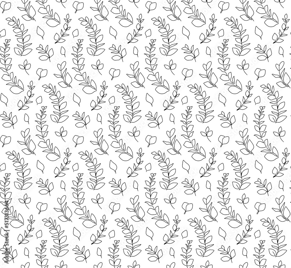 Floral seamless pattern with eucalyptus branches and leaves. Print for fabric, wallpaper, wrapping paper.