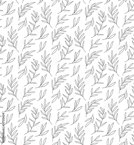 Fototapeta Naklejka Na Ścianę i Meble -  Floral seamless pattern with eucalyptus branches and leaves. Print for fabric, wallpaper, wrapping paper.