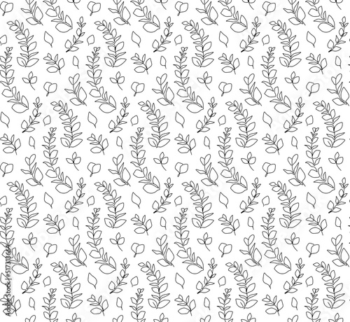 Floral seamless pattern with eucalyptus branches and leaves. Print for fabric  wallpaper  wrapping paper.