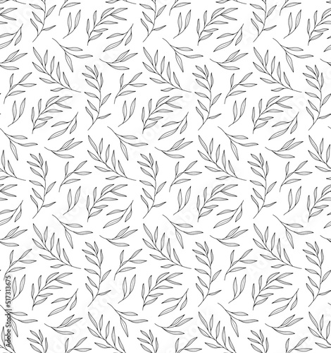 Floral seamless pattern with eucalyptus branches and leaves. Print for fabric, wallpaper, wrapping paper.
