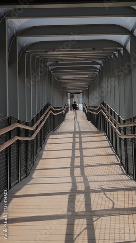 Pedestrian Bridge of Polda Metro Jaya Bus Stop, taken on June 10, 2022 in Jakarta, Indonesia 