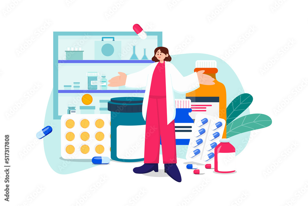 Pharmacist Illustration concept. Flat illustration isolated on white background