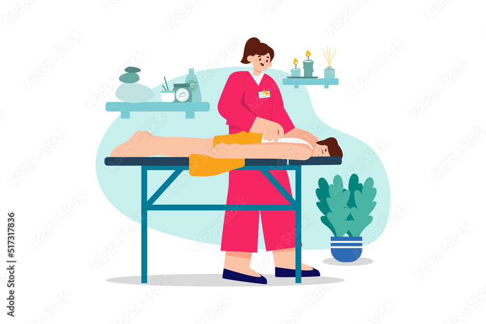 Fototapeta premium Massage Therapy Illustration concept. Flat illustration isolated on white background