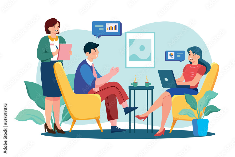 Fototapeta premium Assistant Manager Illustration concept. Flat illustration isolated on white background