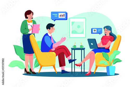 Assistant Manager Illustration concept. Flat illustration isolated on white background © freeslab