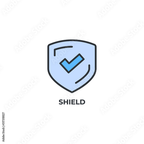 shield vector icon. Colorful flat design vector illustration. Vector graphics