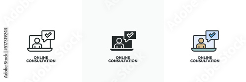 online consultation icon. Line, solid and filled outline colorful version, outline and filled vector sign. Idea Symbol, logo illustration. Vector graphics