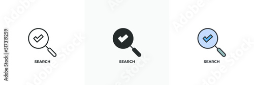 search icon. Line, solid and filled outline colorful version, outline and filled vector sign. Idea Symbol, logo illustration. Vector graphics