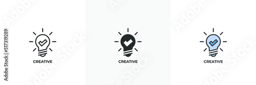 creative icon. Line, solid and filled outline colorful version, outline and filled vector sign. Idea Symbol, logo illustration. Vector graphics