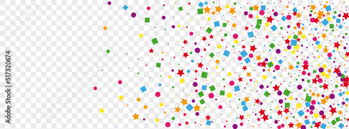 Multicolored Round Background Transparent Vector. Circle Shrovetide Design. Colorful Abstract. Bright Confetti Celebrate. Element Ribbon Texture.