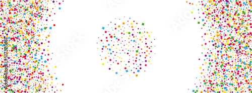 Rainbow Dot Background White Vector. Element Prize Illustration. Multicolored Wedding. Bright Confetti Fun. Polka Party Card.