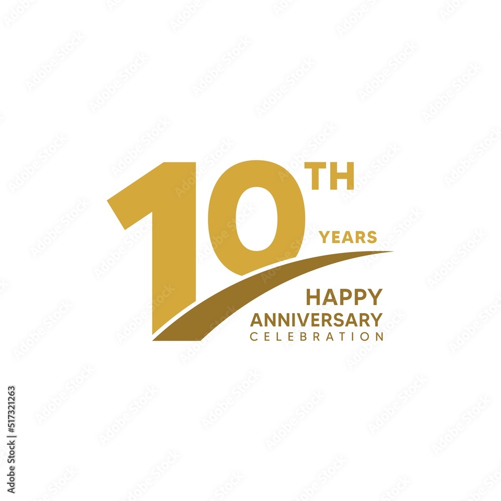 10th year anniversary design template. vector template illustration 10th year anniversary design template. vector template illustration