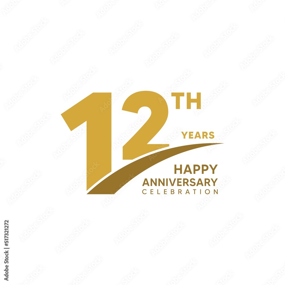 12th year anniversary design template. vector template illustration 12th year anniversary design template. vector template illustration