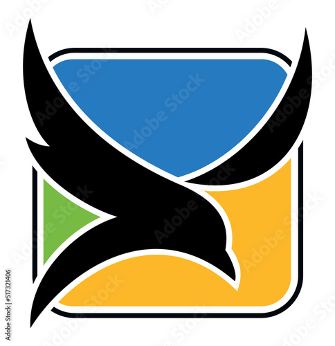Vector stylized skylark image, skylark logo design concept, isolated on white background.