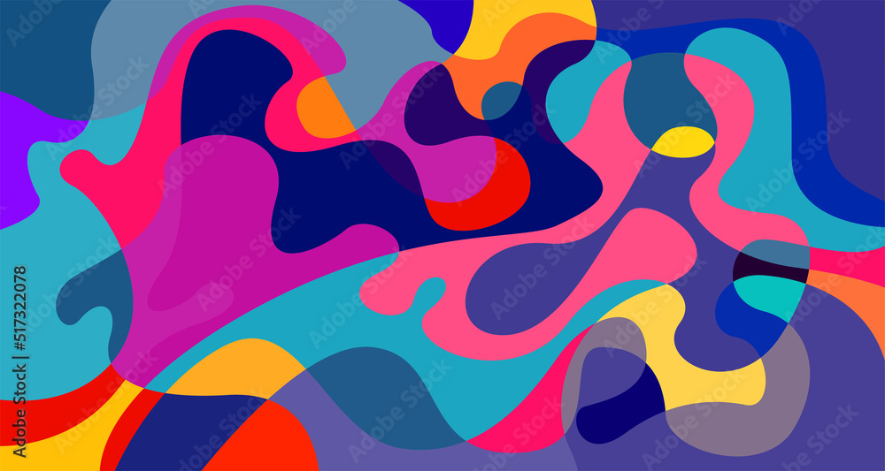 Abstract liquid shape. Fluid geometric design. Isolated gradient waves with geometric lines, dots, batik Indonesia pattern. Vector illustration.
