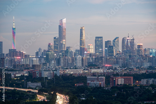 Guangzhou Huolu Mountain South China rapid sightseeing spot overlooking the Pearl River New Town photo