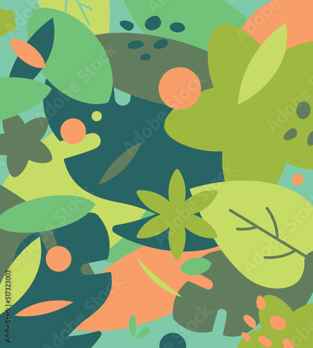 Motif de feuilles de plantes tropicales pour impression papier, tissu. Illustration vectorielle à customiser à vos couleurs