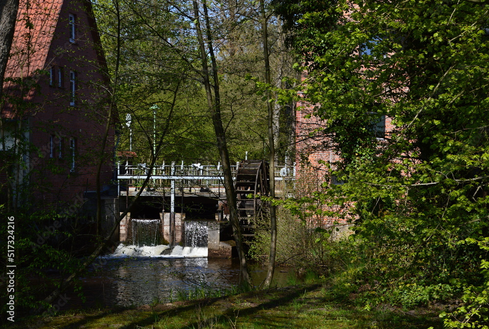 Historical Water Mill at the River Böhme in the Town Soltau, Lower Saxony