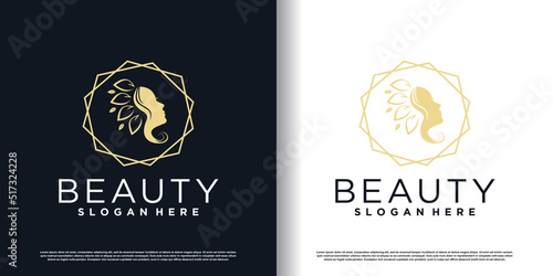 Beauty logo with creative design Premiun Vector